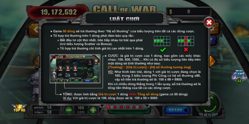 Call Of War B52 - Hướng dẫn cách chơi và nắm vững luật