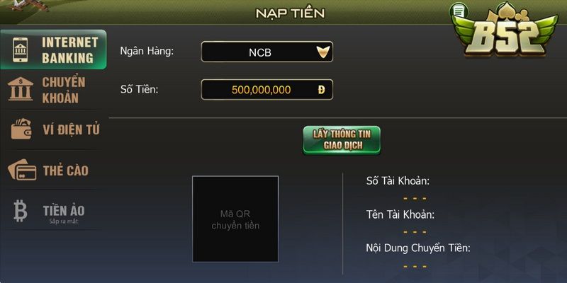 Hãy nhanh chóng nạp tiền vào tài khoản của cổng cược để tham gia tựa game thú vị này